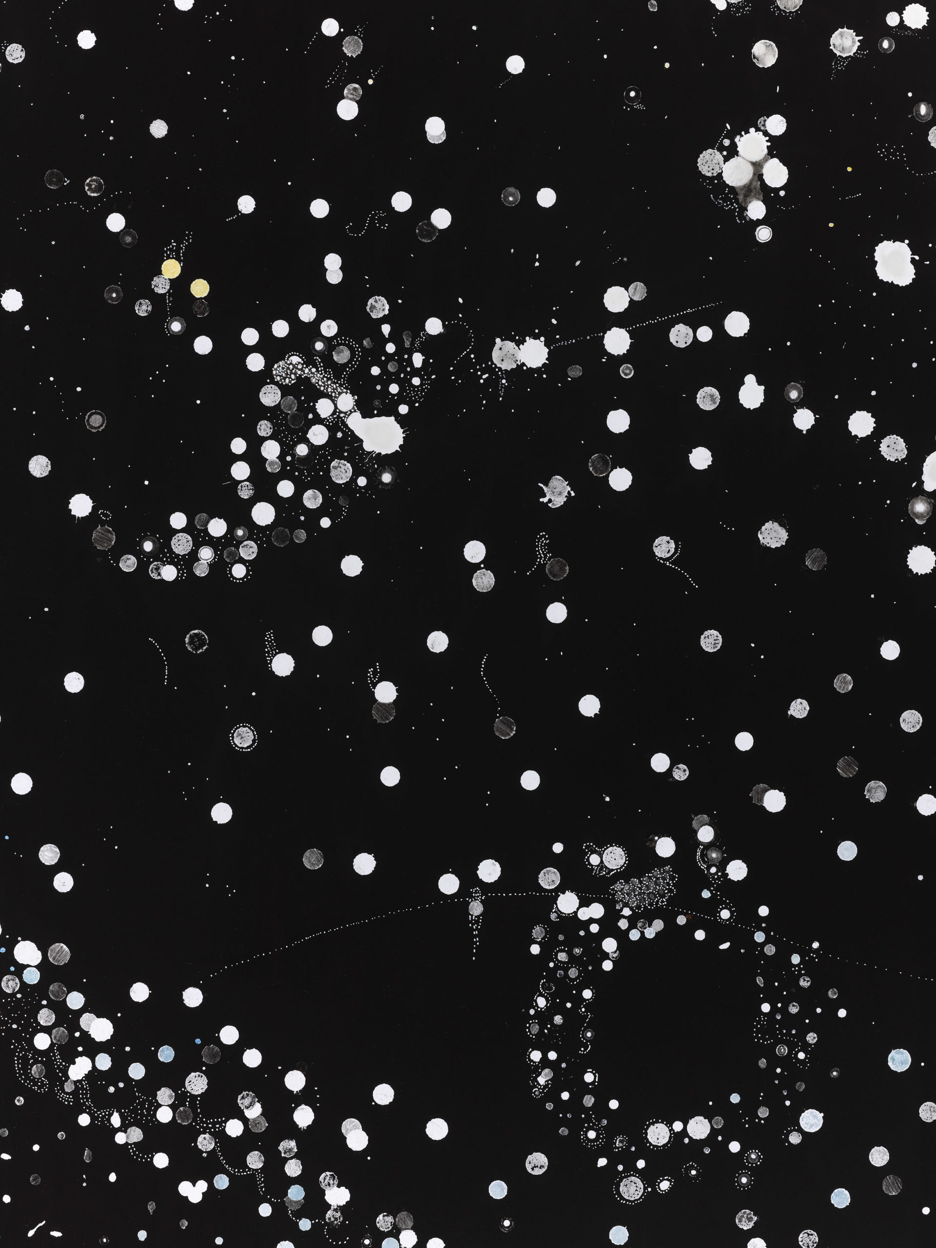 We Are Stardust 2025 96 x 67cm sumi ink, white ink, watercolour, crayon on paper (detail)