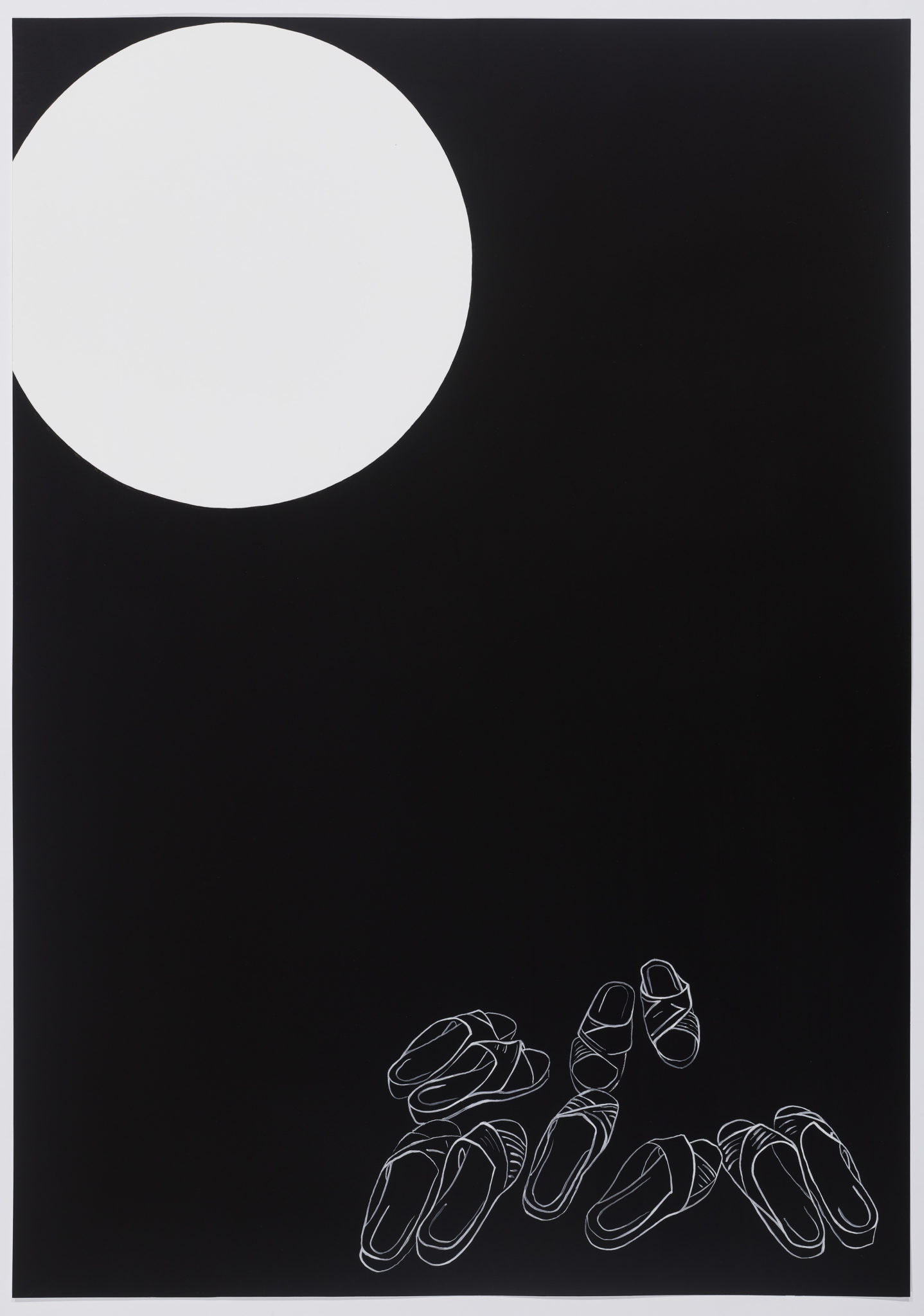 Where Have They Gone? 2025 95 x 67cm sumi ink, white ink on paper