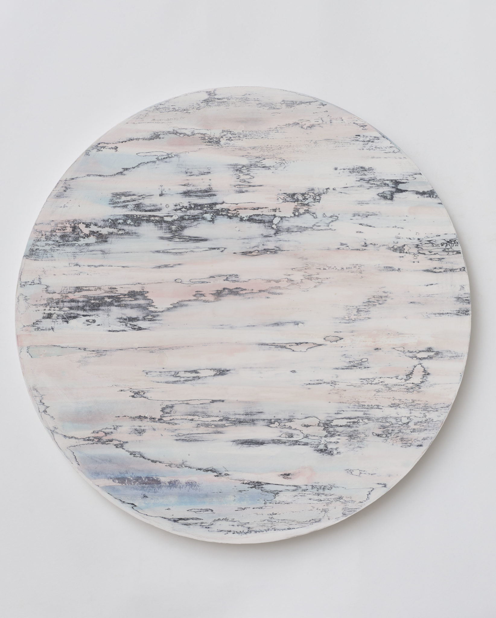 Another World 2 2025 50cm diameter circle gesso and ink on board copy
