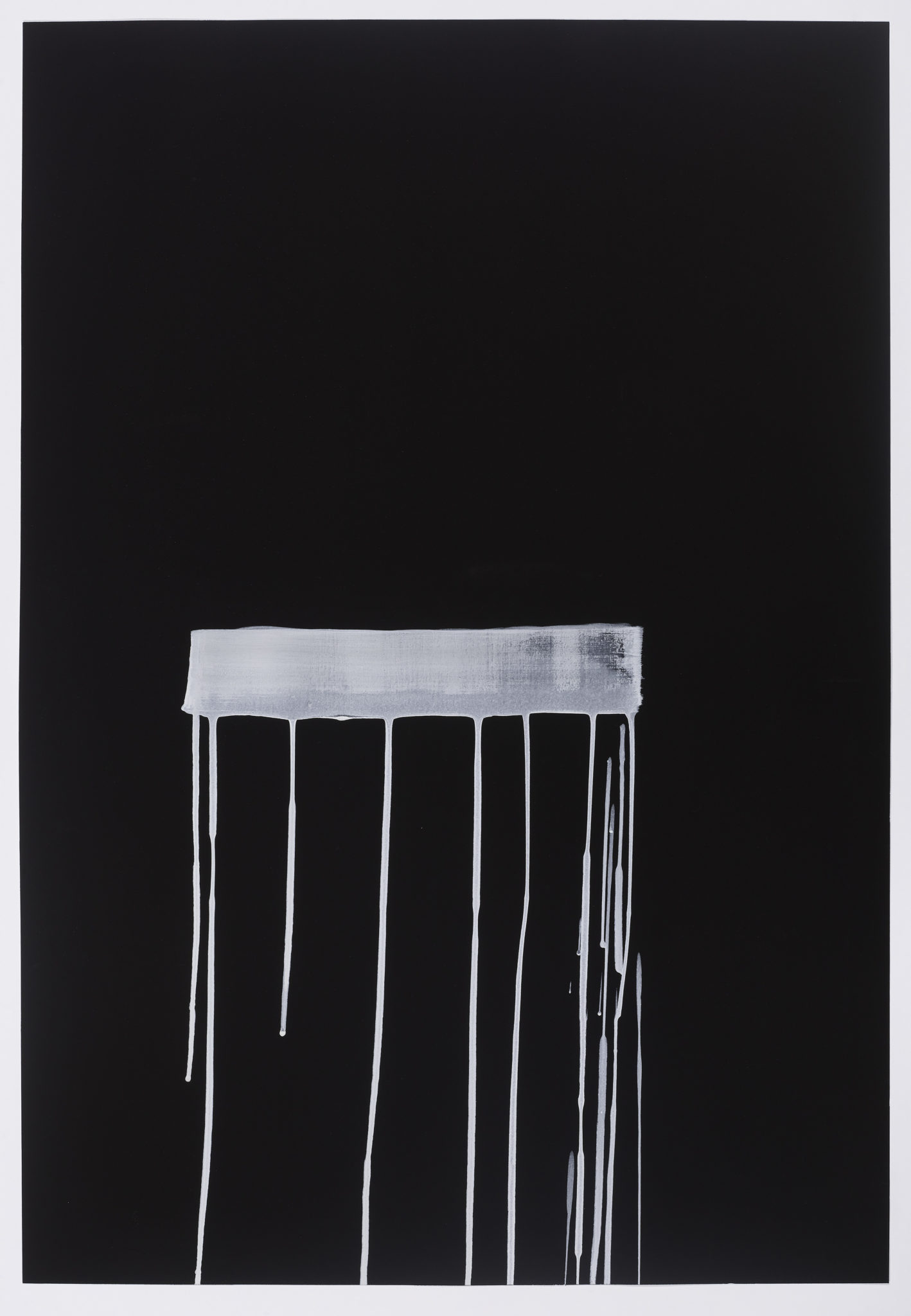 Brief Life, mostly Chance (after Pat Steir) 2025 96 x 66cm sumi ink, white ink on paper copy