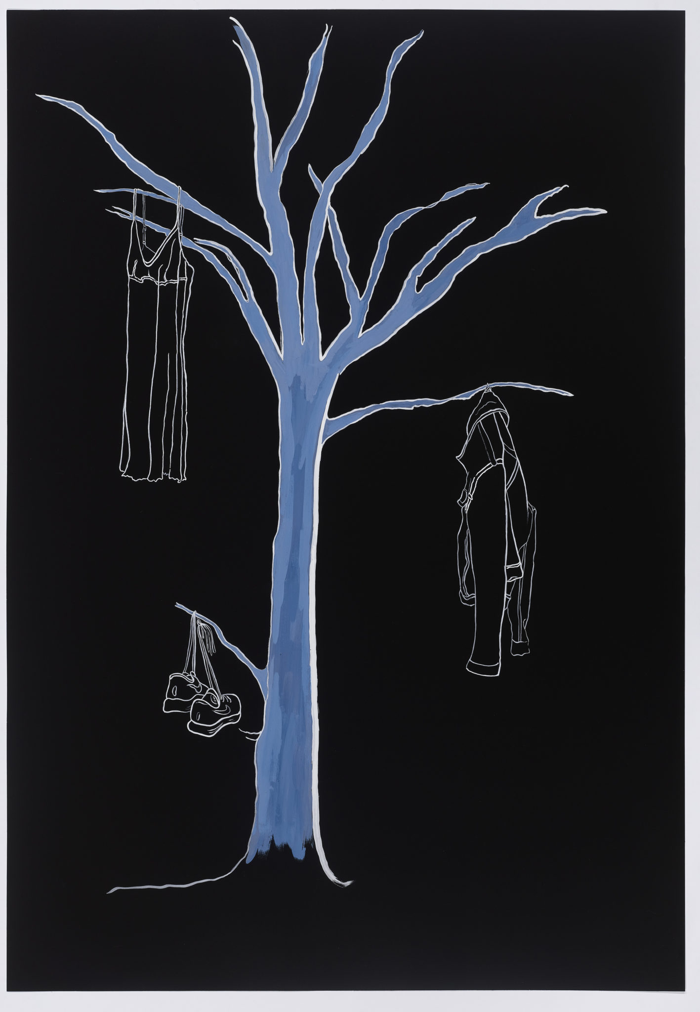 Grief Tree 2025 96 x 67cm sumi ink, white ink, pigment on paper